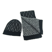 Mens Unisexe Hiver Écharpe Chaud Beanie Set Câble Écharpe Tricotée (SK807S)